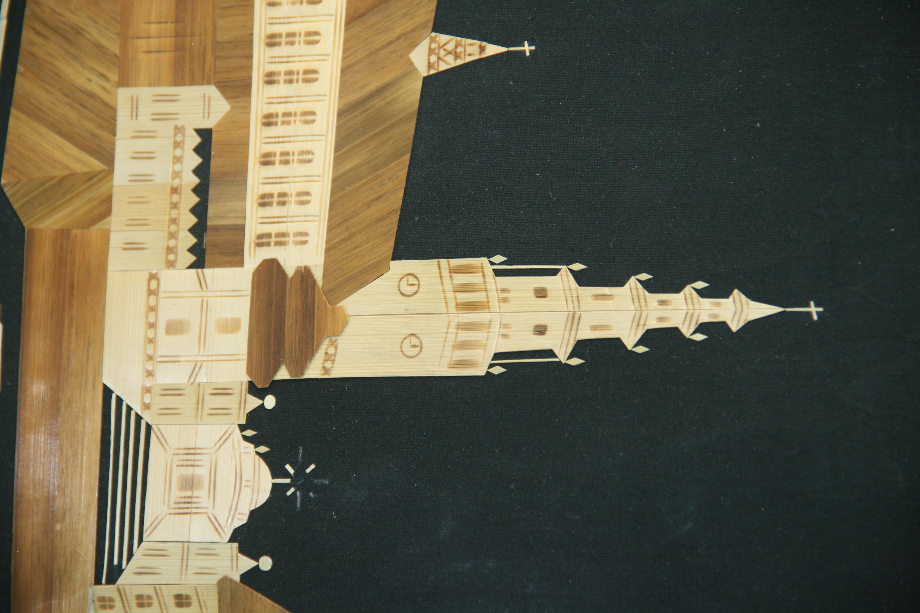 Iglesia polaca de la Virgen Negra Collage de chapa de madera en venta 5