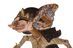 Puppet (flat), round eyes, pink face Wayang Klitik, 19th C