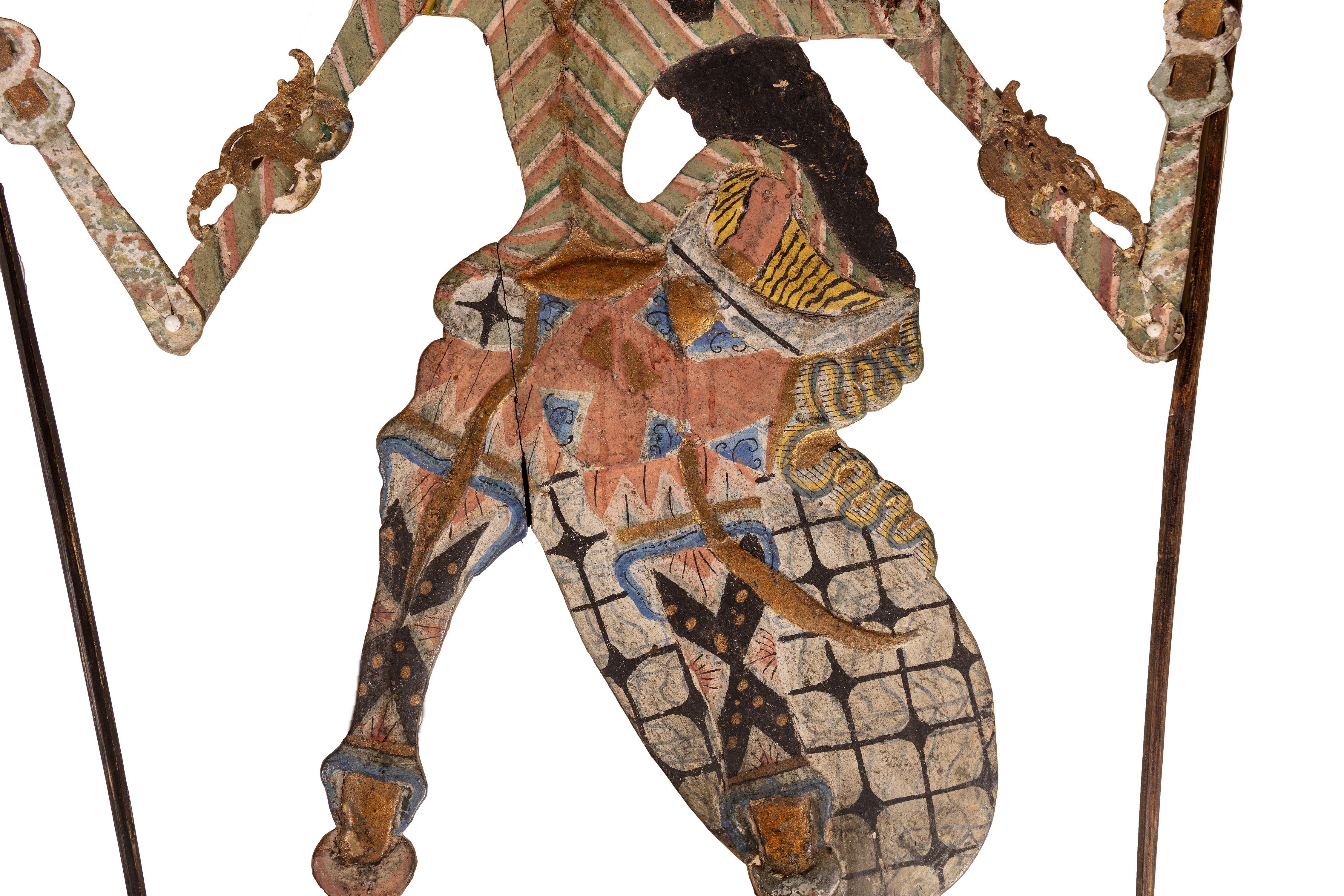 Puppet (mollet), yeux ronds, visage rose Wayang Klitik, 19e siècle en vente 2