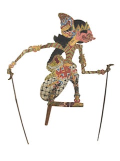 Used Puppet (flat), round eyes, pink face Wayang Klitik, 19th C