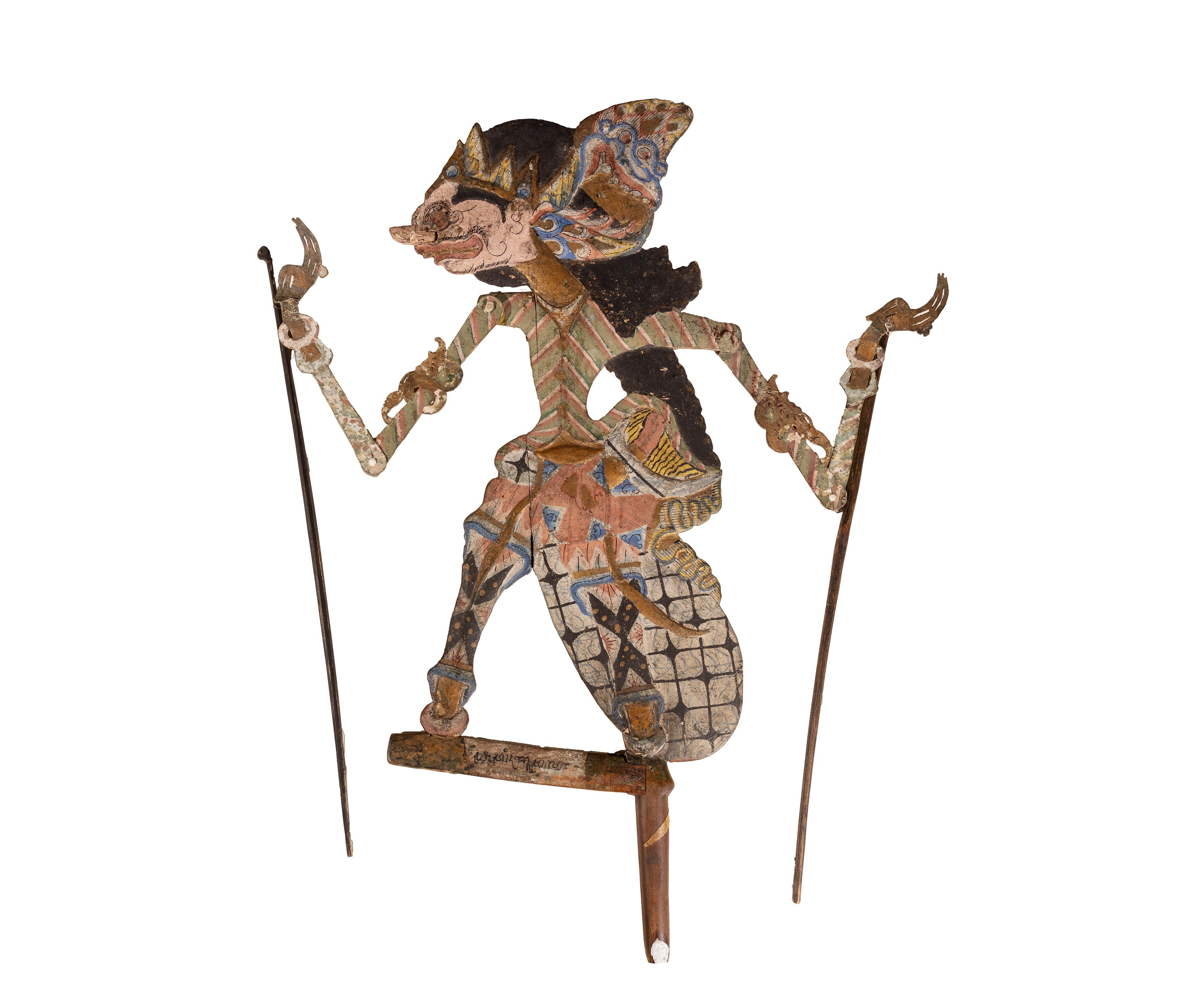 Puppet (mollet), yeux ronds, visage rose Wayang Klitik, 19e siècle - Art de Unknown