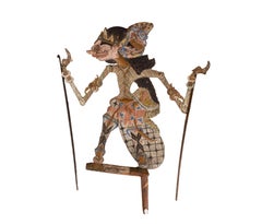 Puppet (flat), round eyes, pink face Wayang Klitik, 19th C