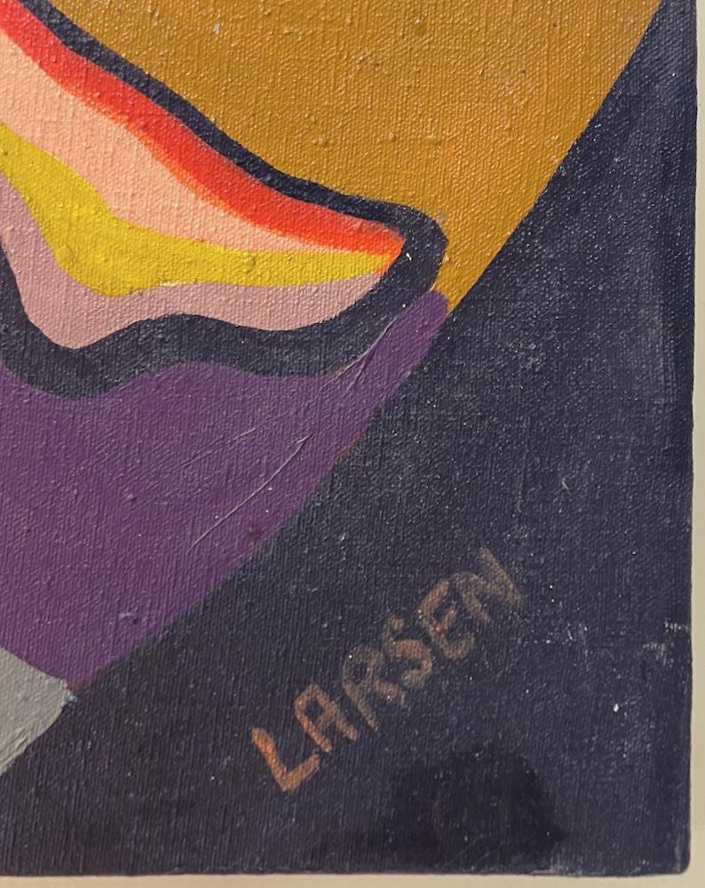 Evoca gli anni '60, tutti i colori primari, l'energia positiva e le affermazioni audaci. Un artista esperto che misteriosamente si firma solo 