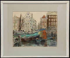 Sam van Beek (1878-1957) - Mixed Media, View Towards the Guldehandsteeg