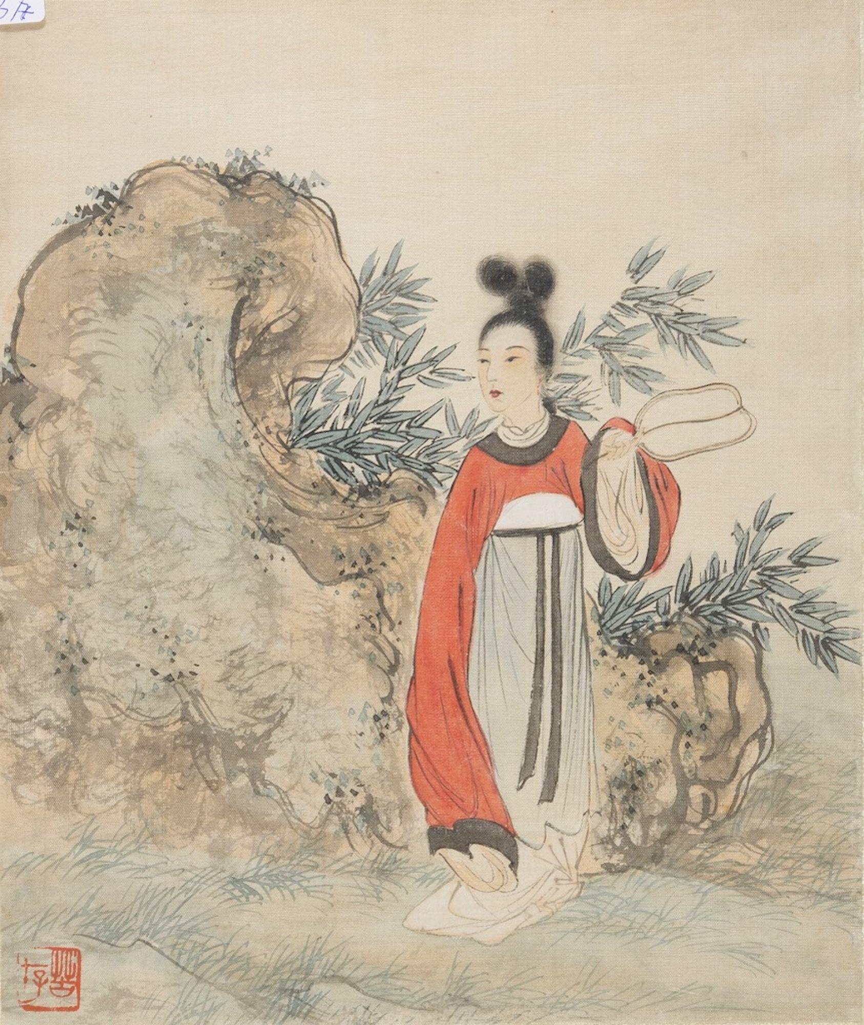 Seven Works Representing traditional Chinese Beauties - Mixed Media Early 1900 3
