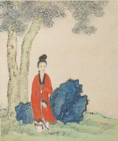 Seven Works Representing traditional Chinese Beauties - Mixed Media Early 1900