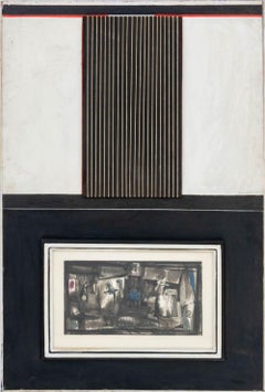 Signé Agudelo, « Composition abstraite » (assemblage sur panneau), 1966