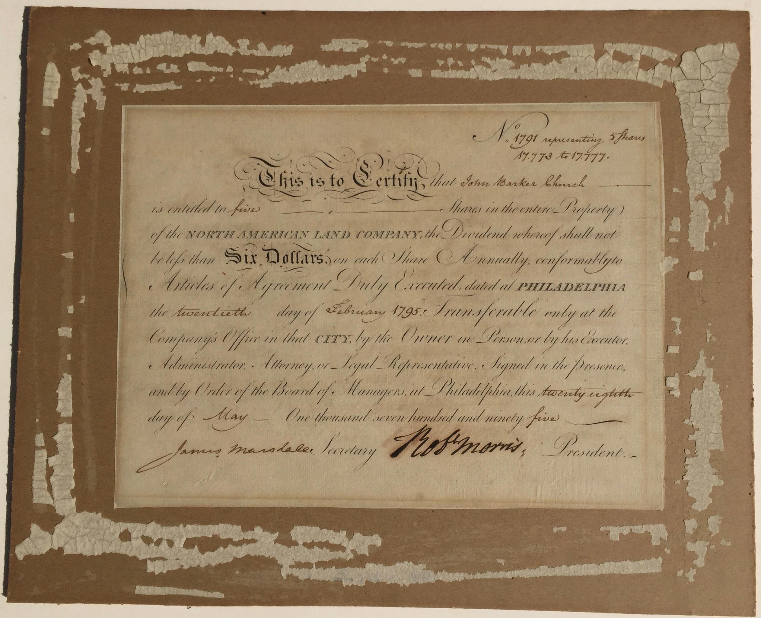 Signer of the DECLARATION OF INDEPENDENCE. - ROBERT MORRIS, 1795 2