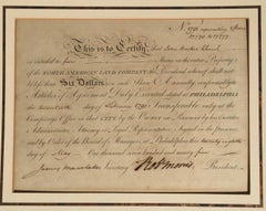 Signature de la DÉCLARATION DE L' INDEPENDENCE. - ROBERT MORRIS:: 1795
