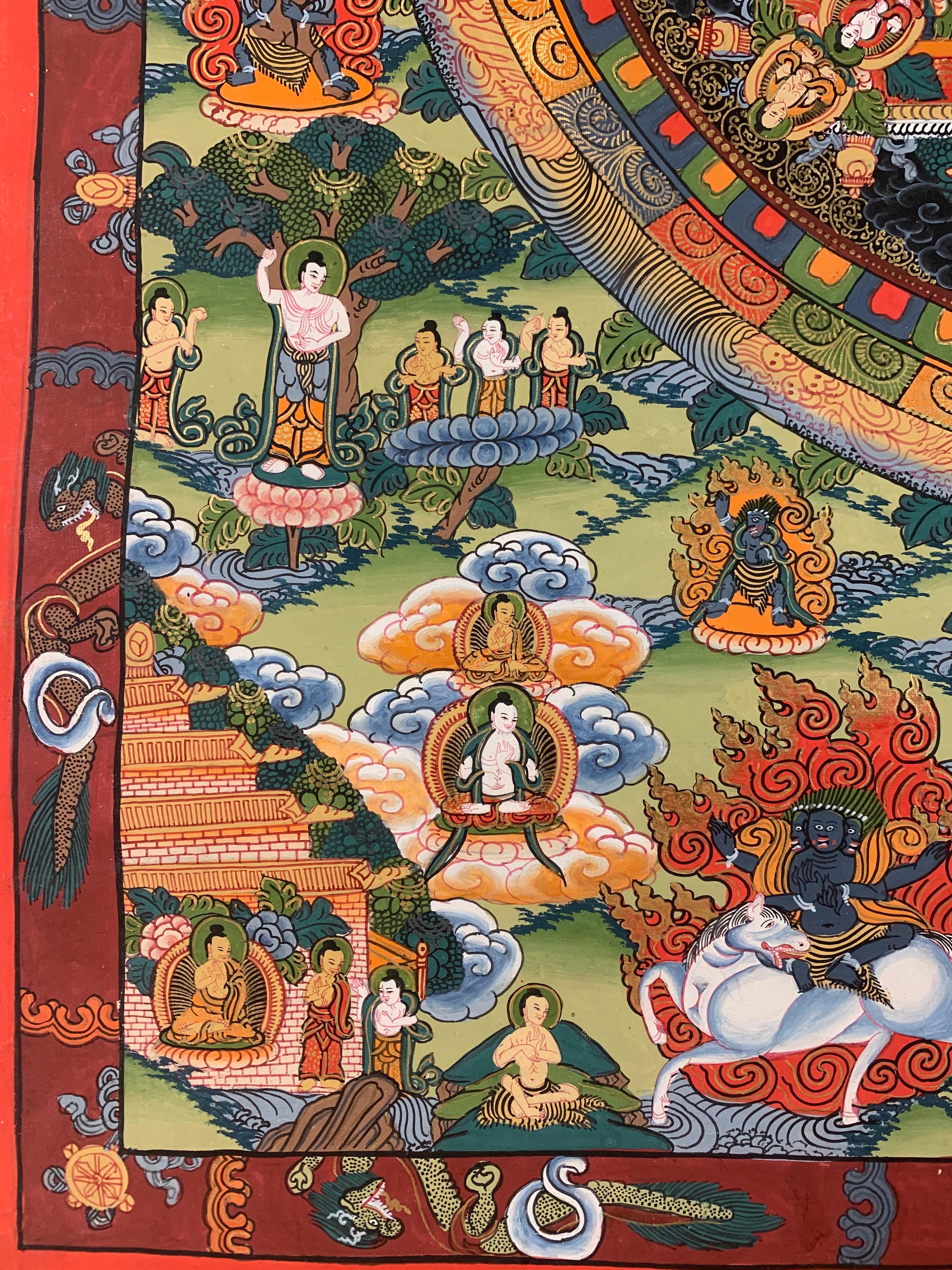 Single Mandala peint à la main  Thangka original  en vente 3