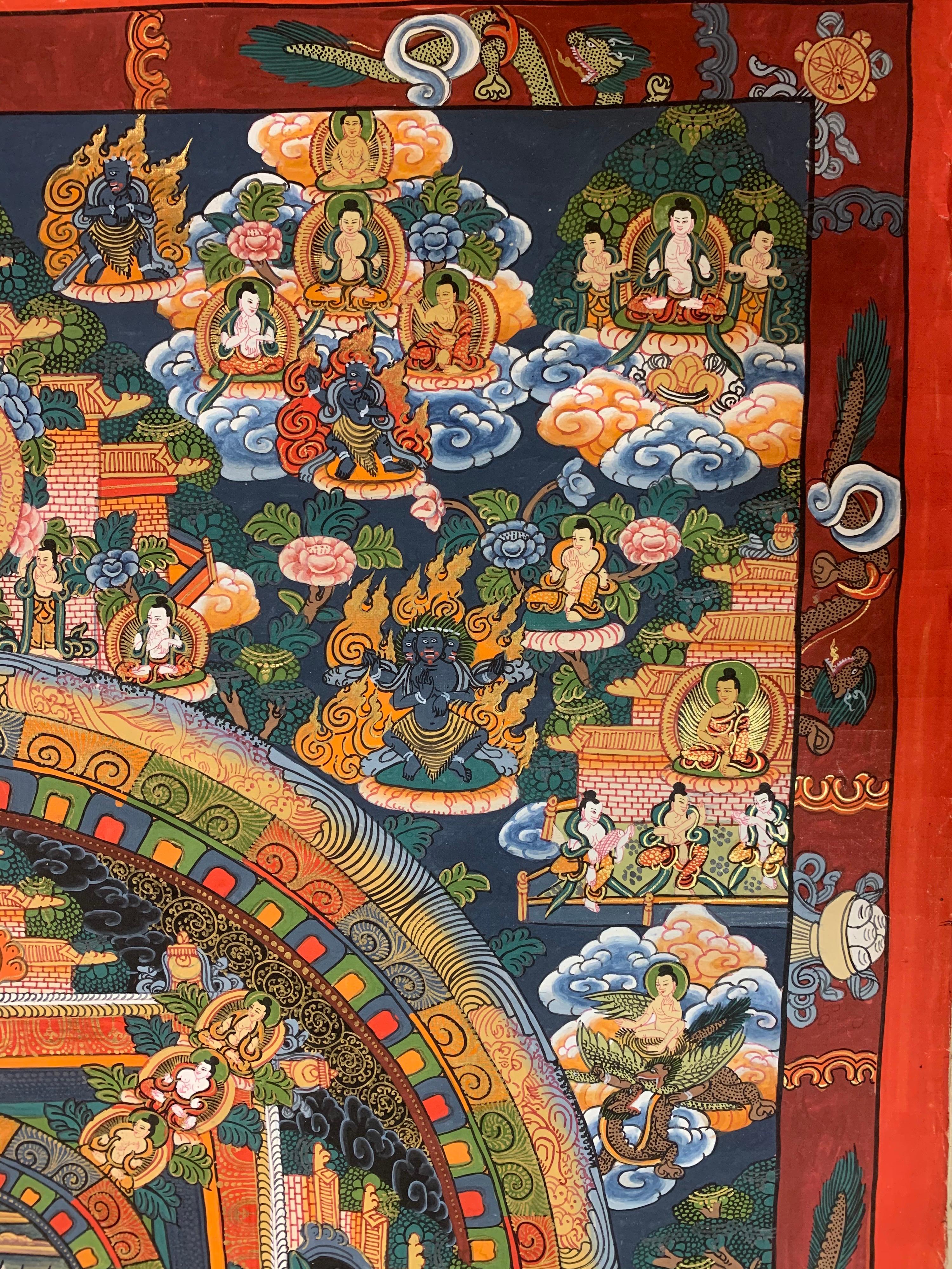 Single Mandala peint à la main  Thangka original  en vente 4