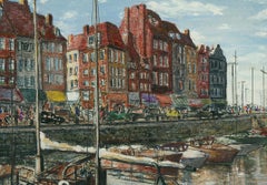 Sonia Poliakov - Framed Mid 20th Century Mixed Media, Ostend Harbour