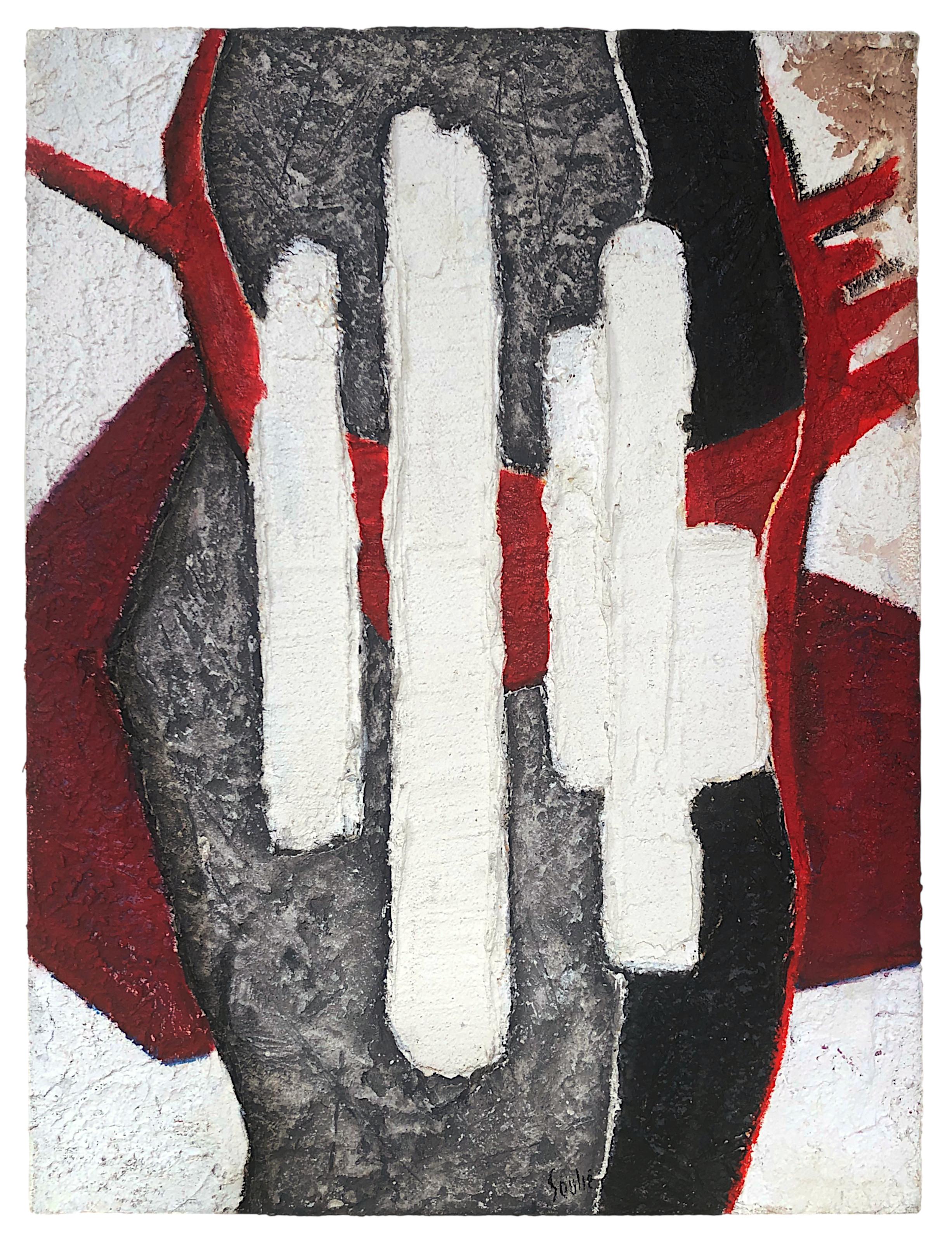 SOULIE, pittura astratta a tecnica mista su tela - Mixed Media Art di Unknown