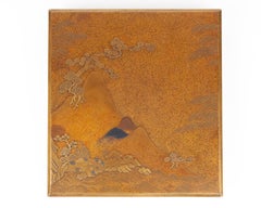 Suzuribako, Landscape, Lacquerware, 19th Century, Maki-e, Calligraphy Set