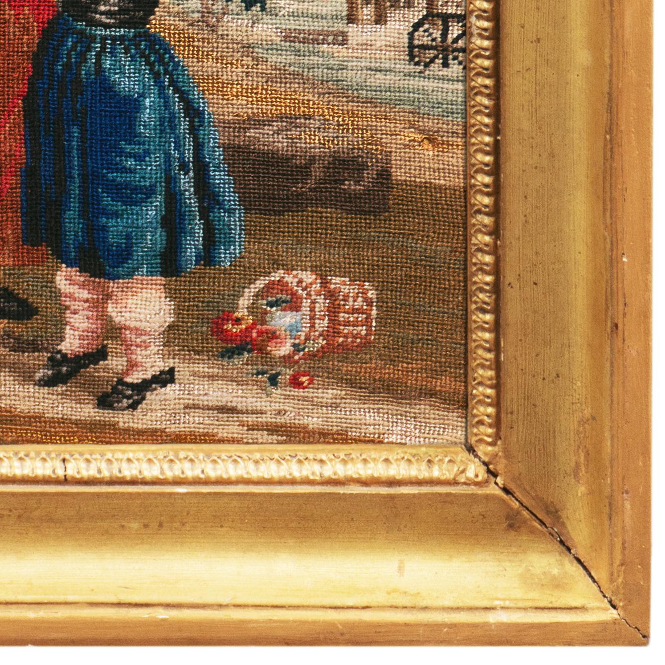 'The Lowered Bough', Figural Petit-point, Needlepoint, Mother, Daughter, Harvest For Sale 8