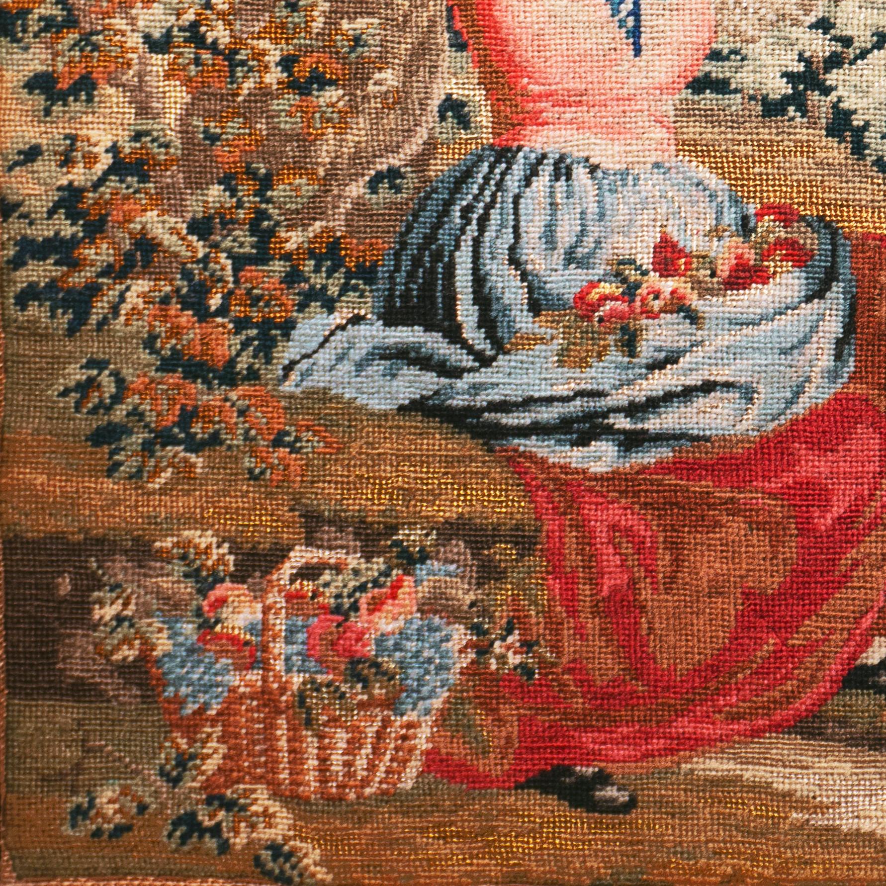 'The Lowered Bough', Figural Petit-point, Needlepoint, Mother, Daughter, Harvest For Sale 2