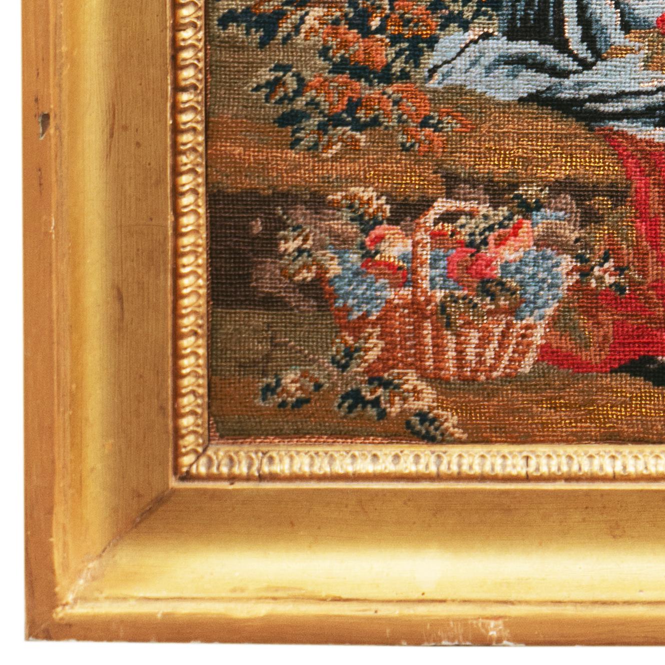 'The Lowered Bough', Figural Petit-point, Needlepoint, Mother, Daughter, Harvest For Sale 7