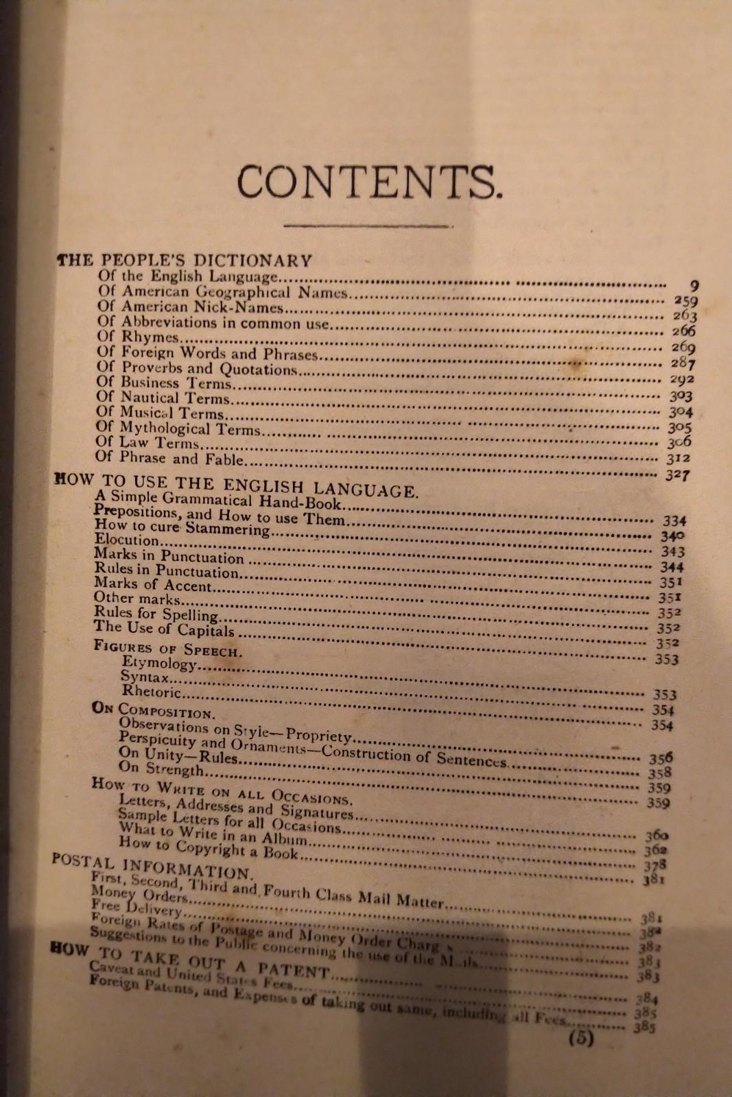 The People's Dictionary and Every-day Encyclopedia 1885 - VERY RARE 1