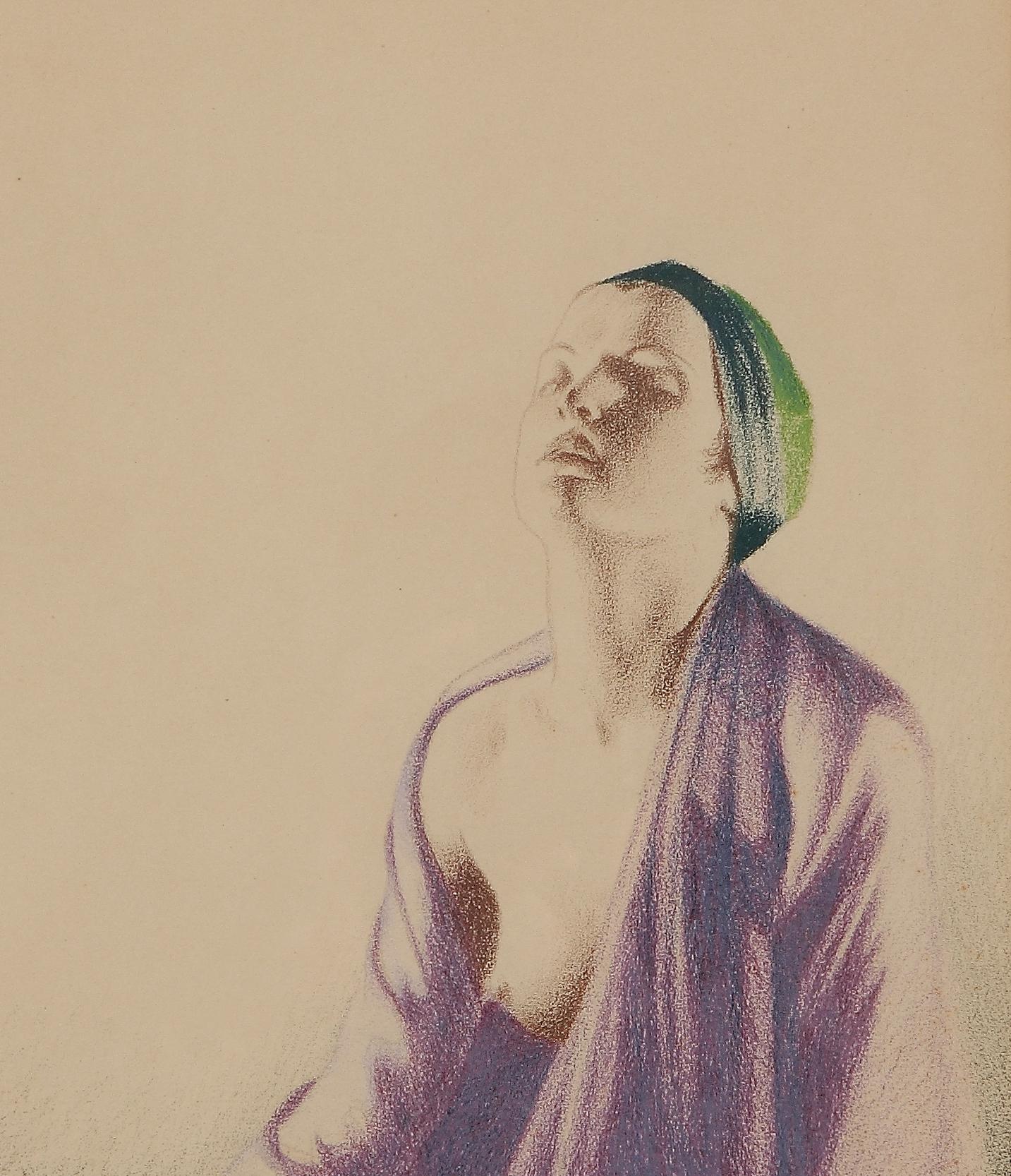 Pastell und Bleistift auf Papier 1933, ohne Titel im Angebot 1
