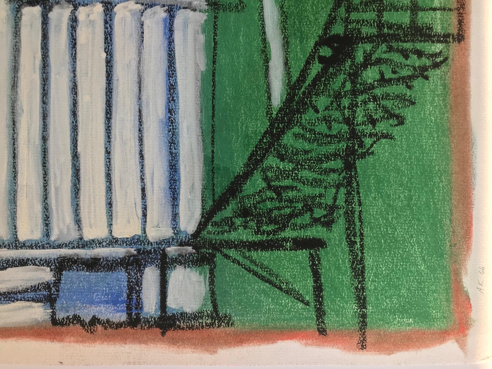 Senza titolo: Casa Bianca - Landscape Painting Grigio di Unknown