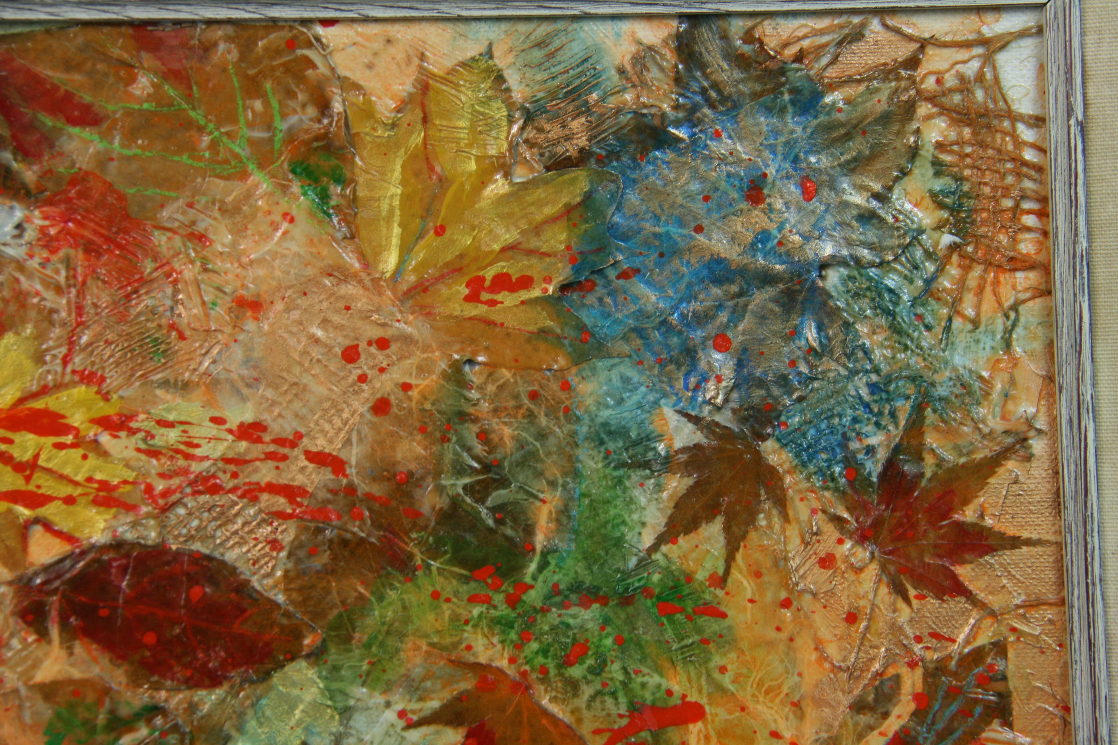 Vintage American Mixed Media  Autumn Leaves 1960 For Sale 2