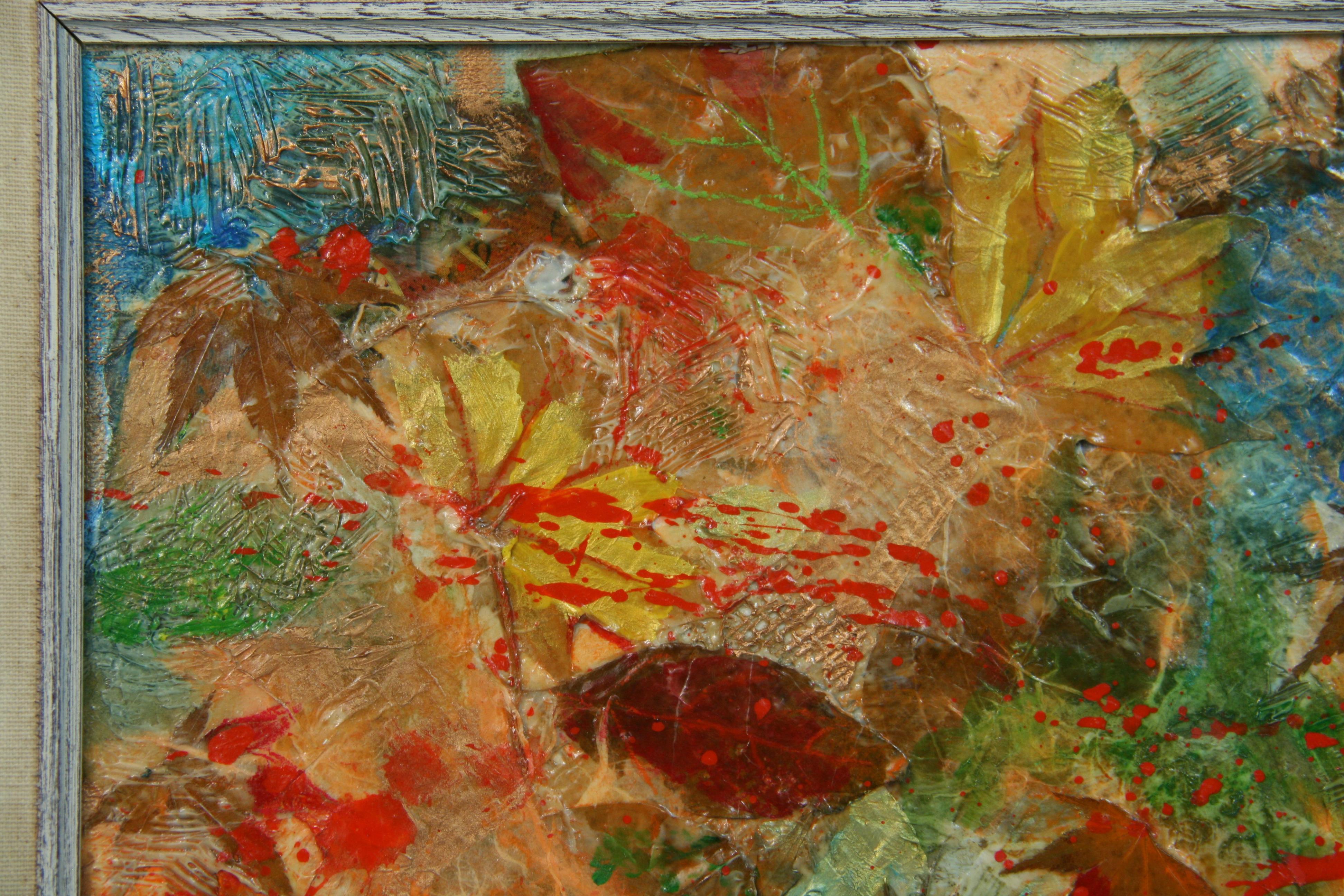 Vintage American Mixed Media  Autumn Leaves 1960 For Sale 3