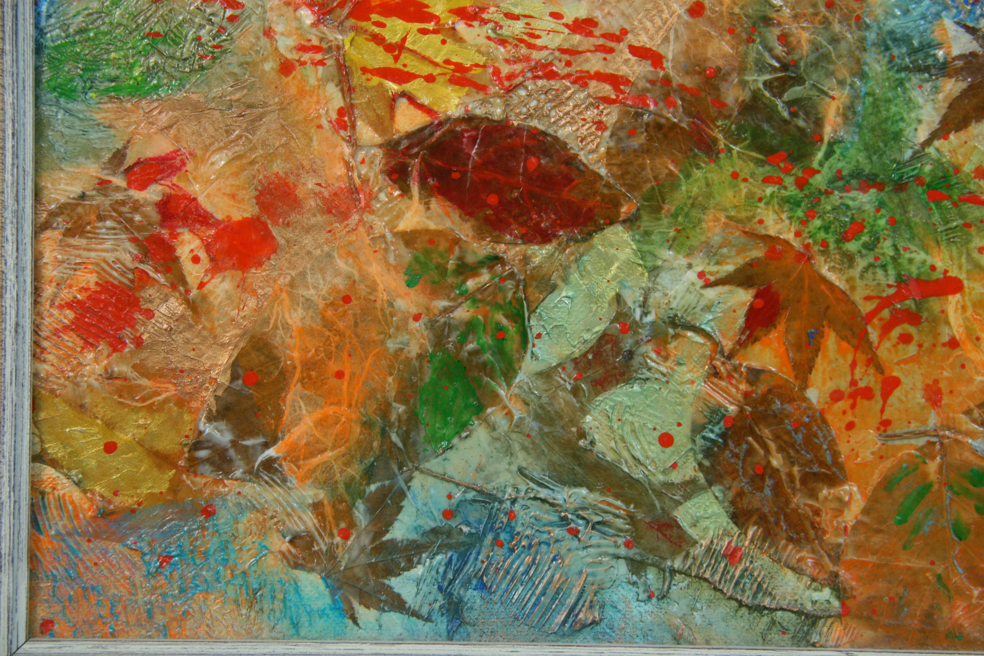 Vintage American Mixed Media  Autumn Leaves 1960 For Sale 4
