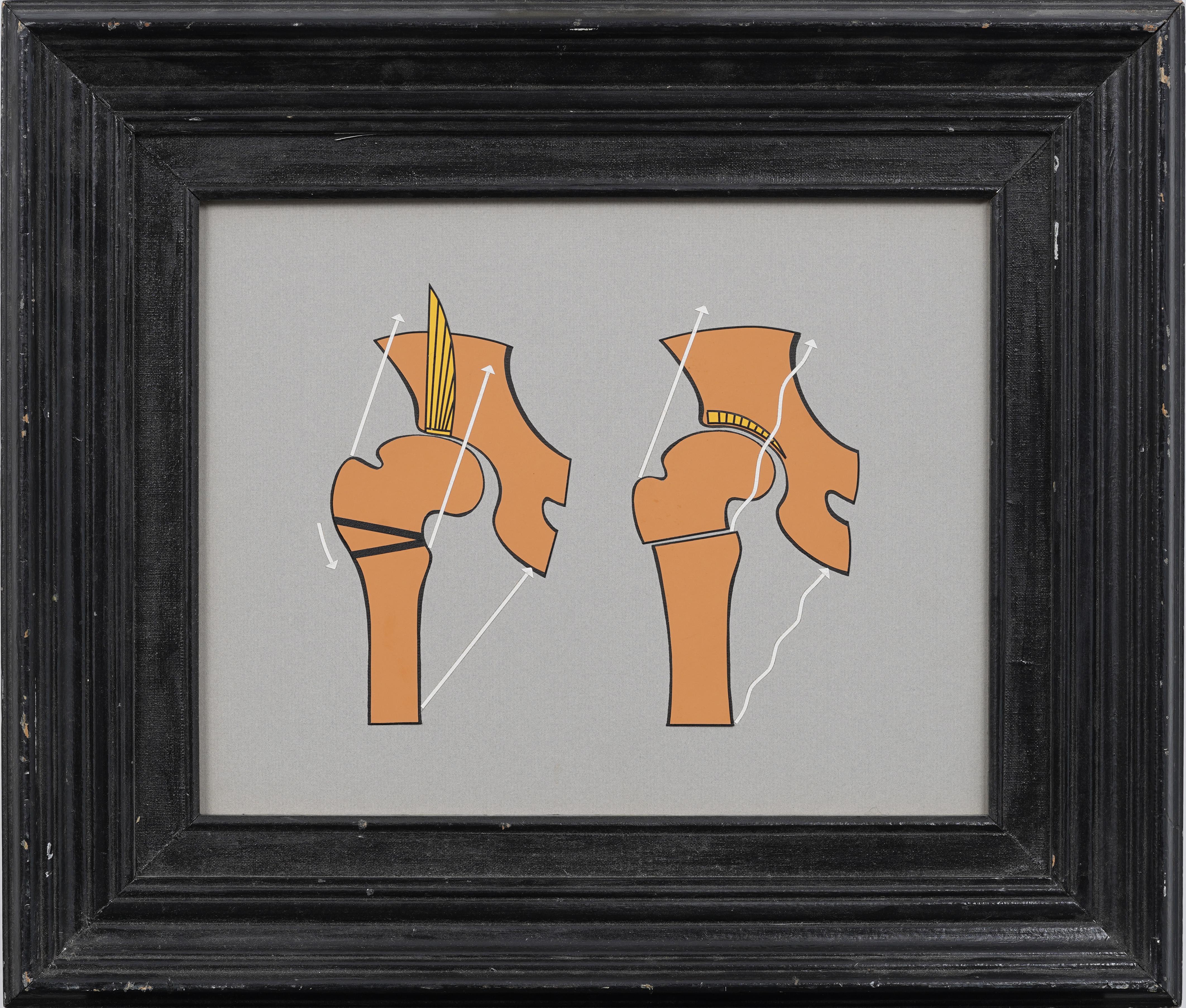 Vintage American Mixed Media Osteological Joint Diagram - Mixed Media Art by Unknown