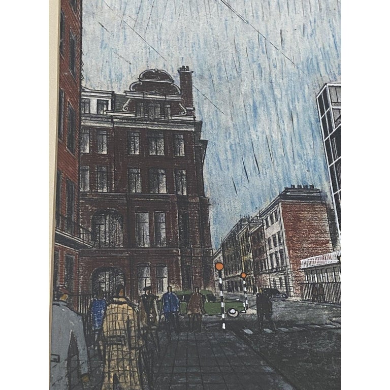 Vintage Mixed Media American Cityscape Illustration c.1960s For Sale 3