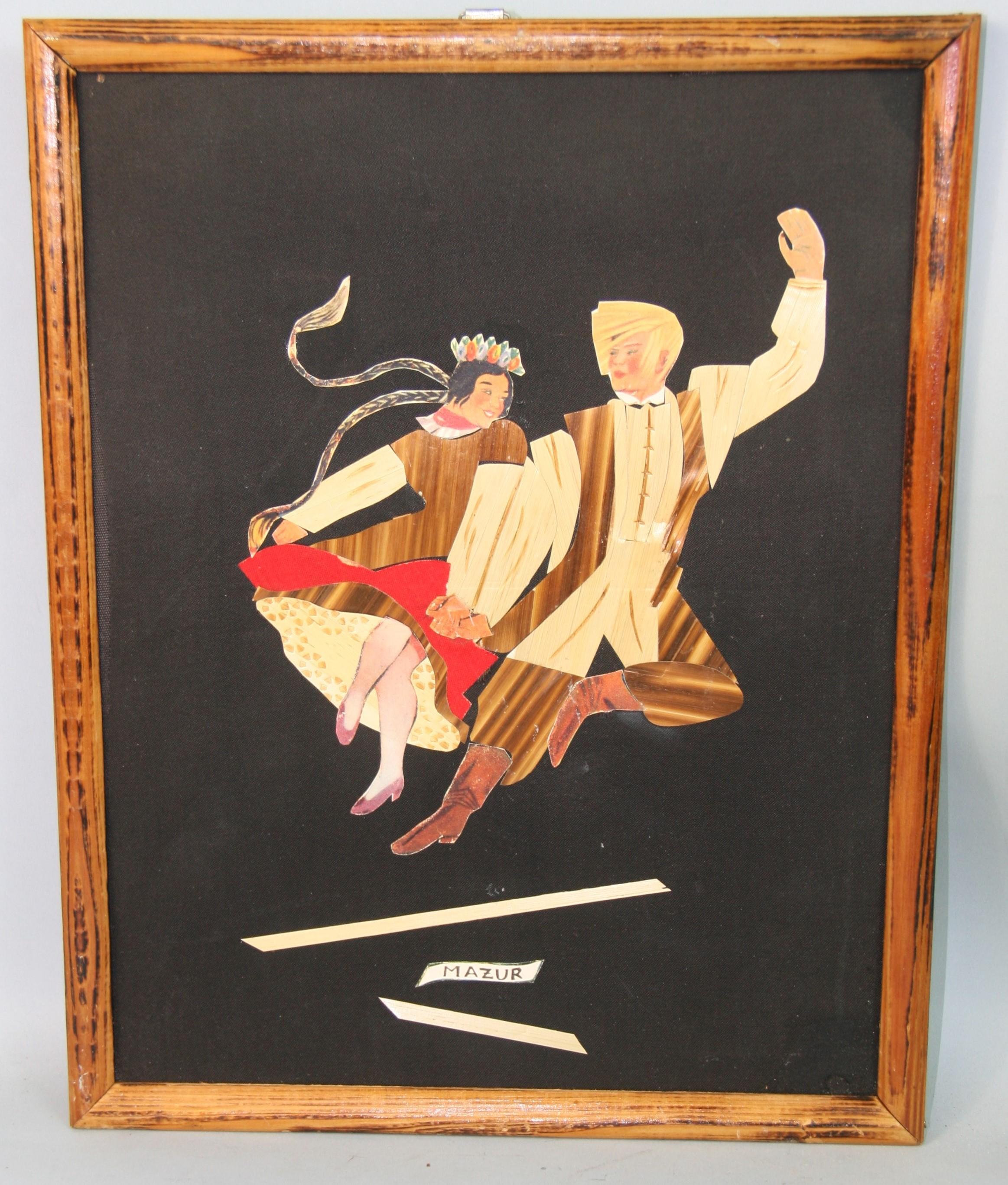 Vintage Polish Collage Dance "The Mazur Folk Dancers" - Mixed Media Art by Unknown