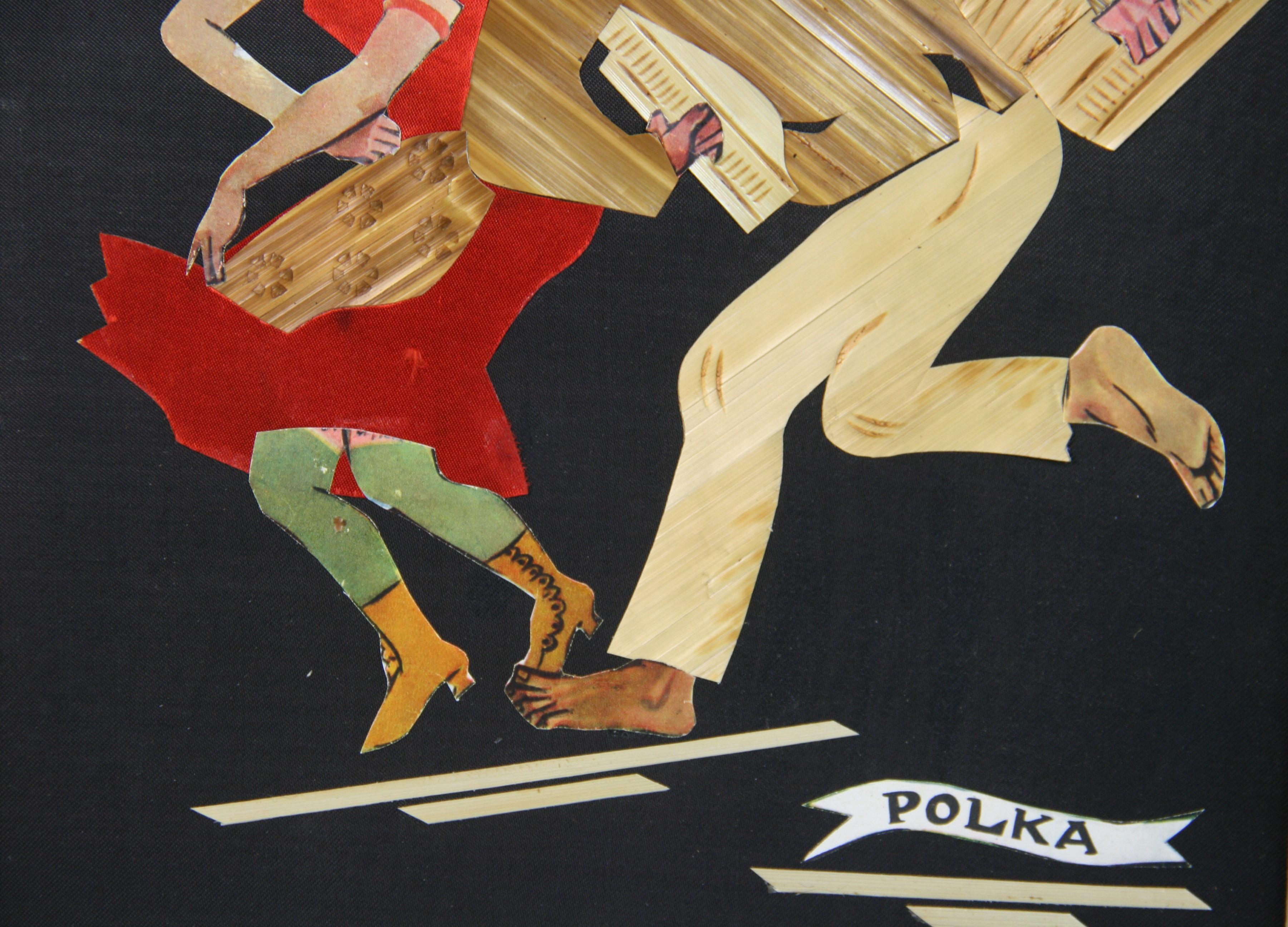 Polnischer Collage-Tänzer im Vintage-Stil „The Polka Folk Dancers“ im Angebot 6