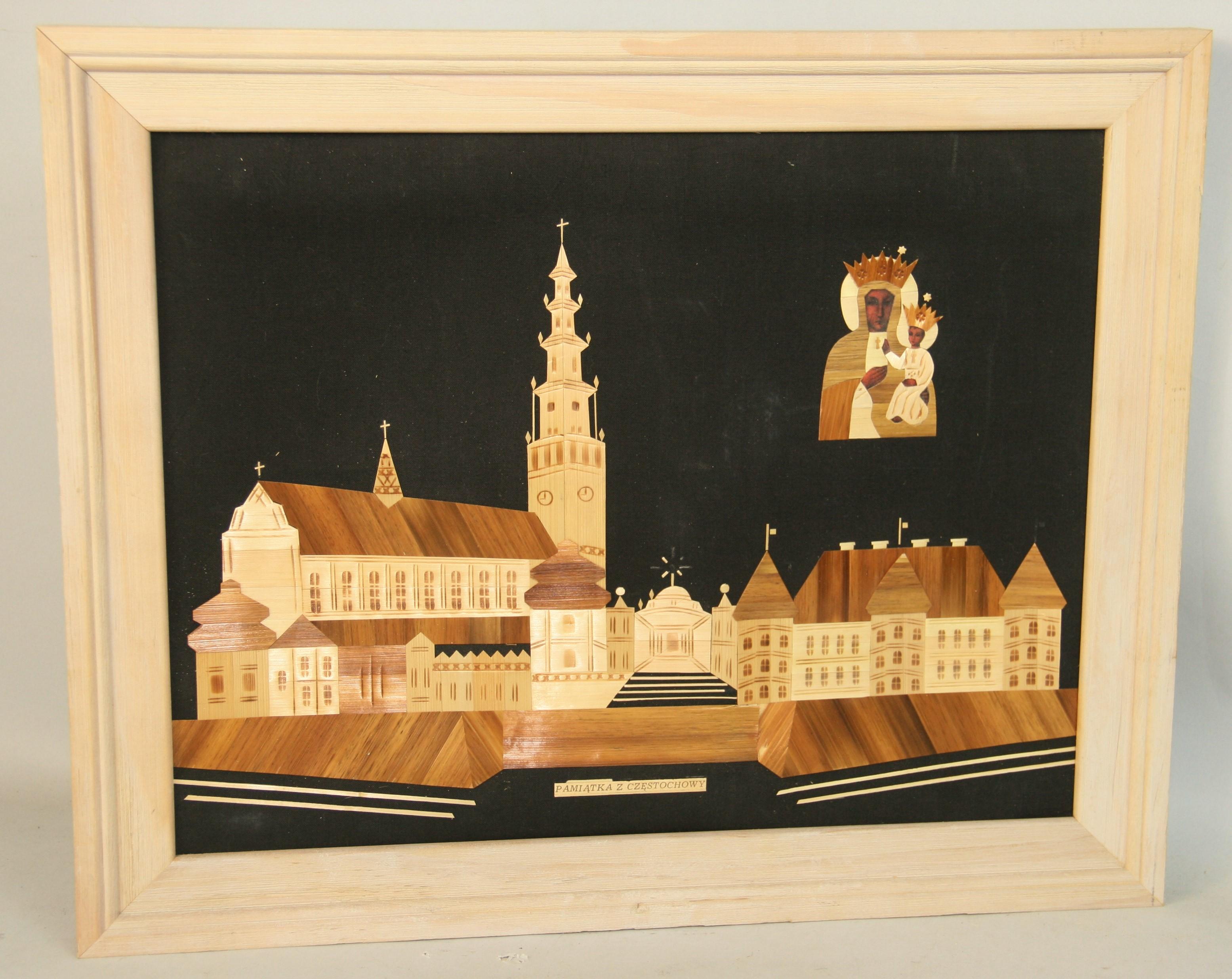 Vintage Polish Collage "Monument of the Black Madonna of Poland" - Mixed Media Art by Unknown