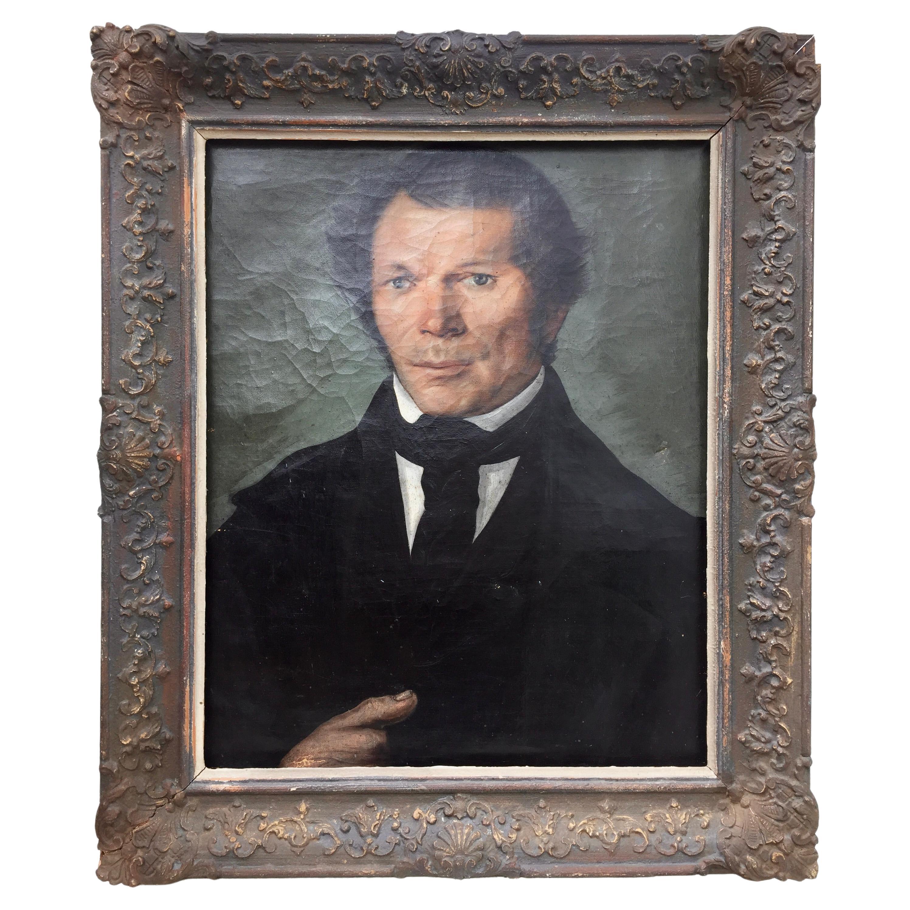 Unknown Antique Master Portrait de Noble Gentleman, huile sur toile en vente