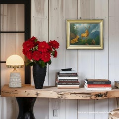 Desconocido - Pintura Gamo con cierva en los Alpes, Óleo sobre lienzo siglo XIX