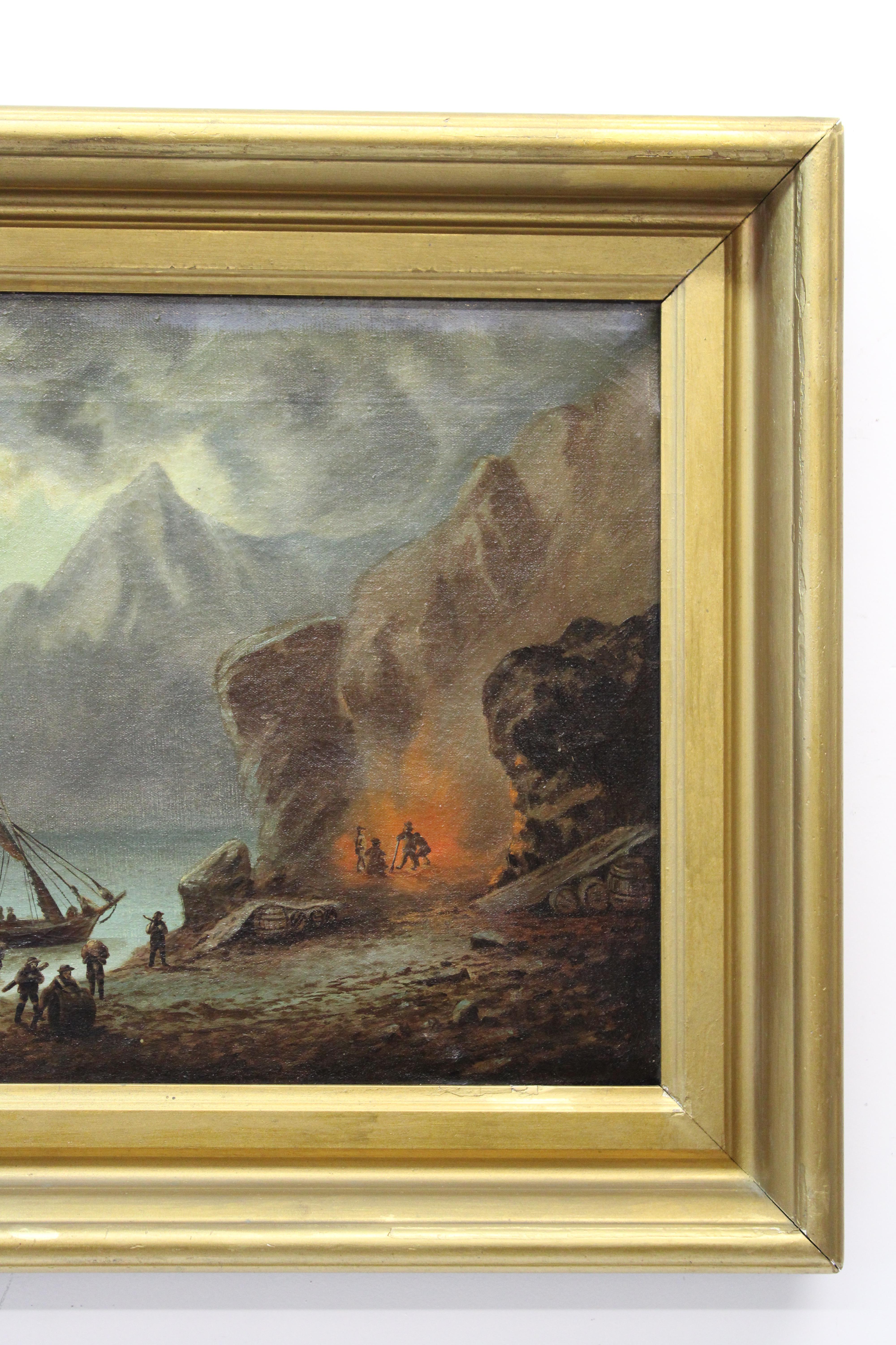 „“ Pionier auf der Shoreline“ (Braun), Landscape Painting, von Unknown