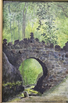 "The Bridge, Shanklin China" on Porcelain Plaque