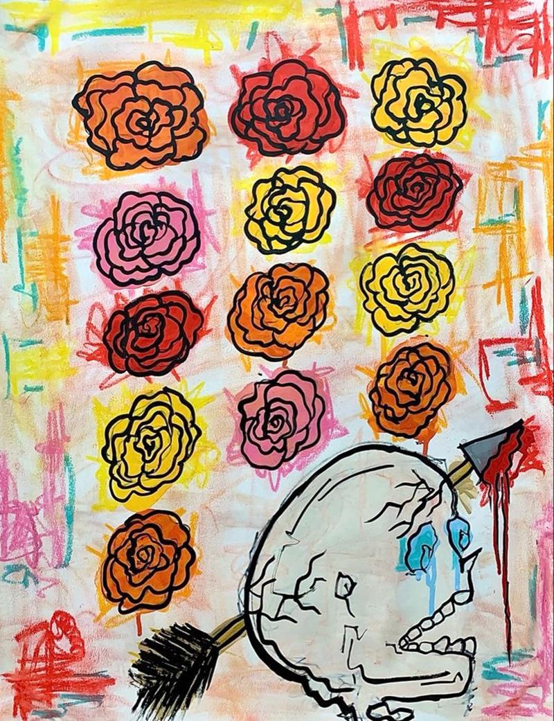 13 Roses by Millor Sebastian - Painting by Unknown