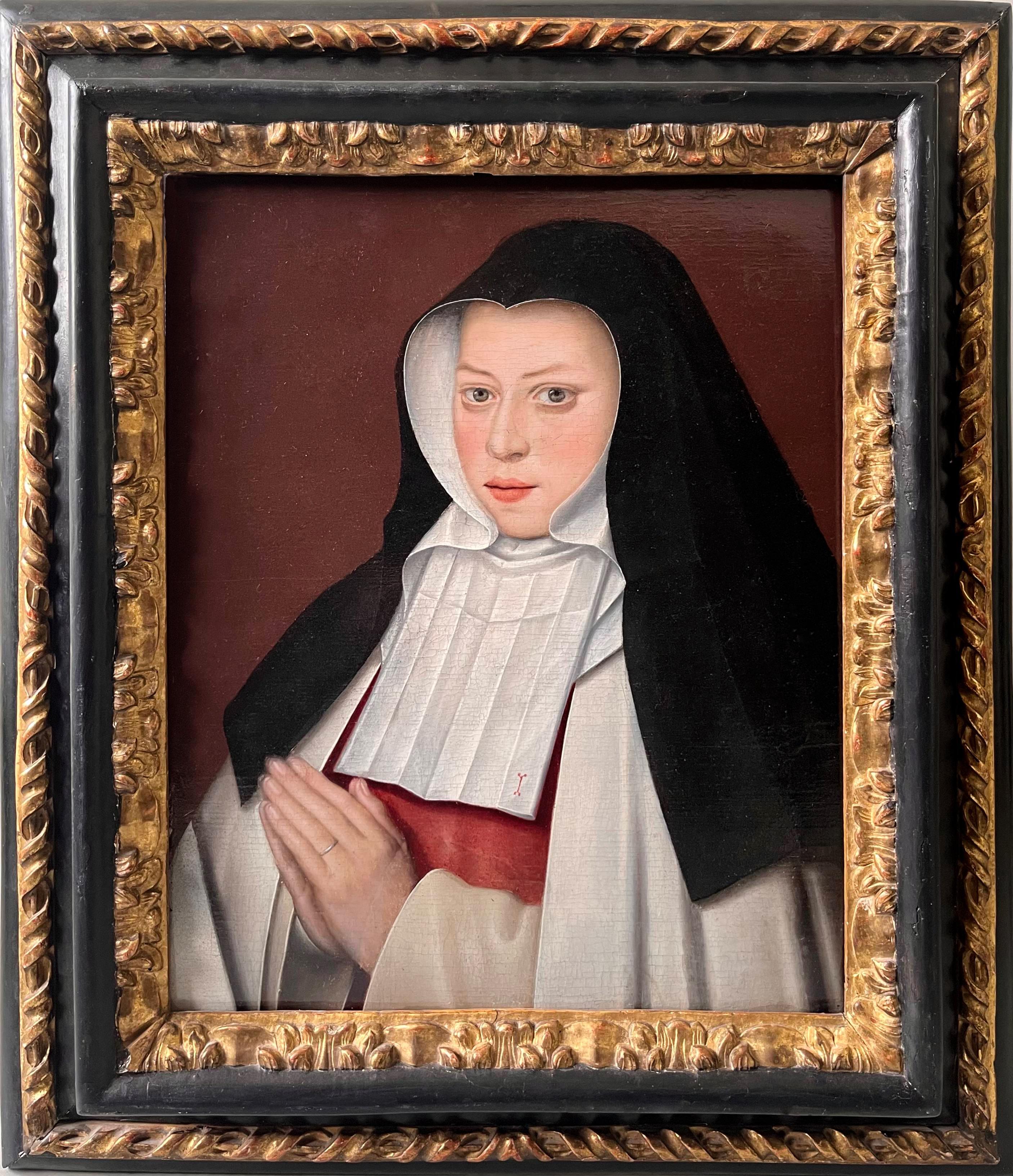 Unknown Portrait Painting - 16th century old master painting of a Nun - Queen Jeanne de France