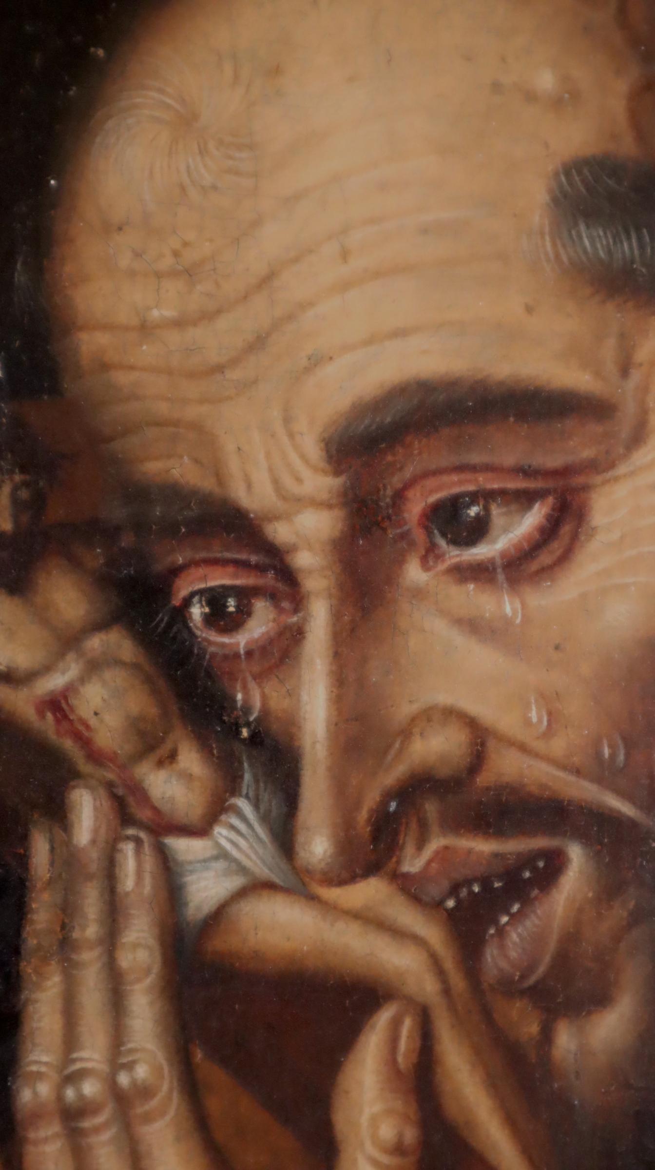 Last chance clearance sale. Spanish painting of Saint Francis in tearful ecstasy For Sale 3