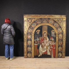 16th-Century Tempera on Panel, Italian Religious Painting, "Sacred Conversation"