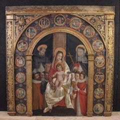 16th-Century Tempera on Panel, Italian Religious Painting, "Sacred Conversation"