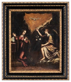 17-18th century Italian figure painting - Annunciation - Oil on canvas Italy