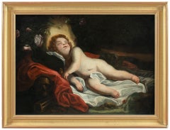 17-18th century Italian figure painting - Jesus Child - Oil on canvas Italy