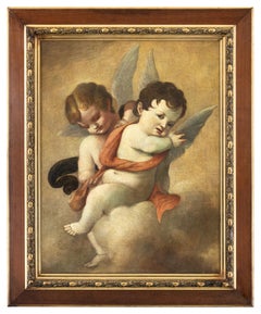 17-18th century Italian figure painting - Putti pair - Oil on canvas Italy