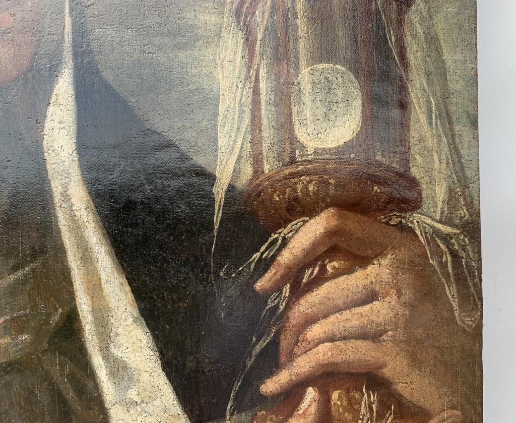 17-18th century Italian figure painting - Saint Clare - Oil on canvas Italy 5