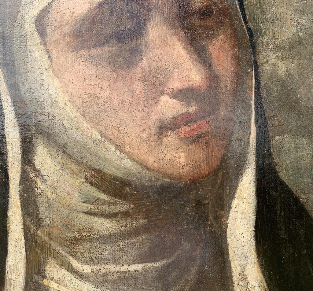 17-18th century Italian figure painting - Saint Clare - Oil on canvas Italy 7