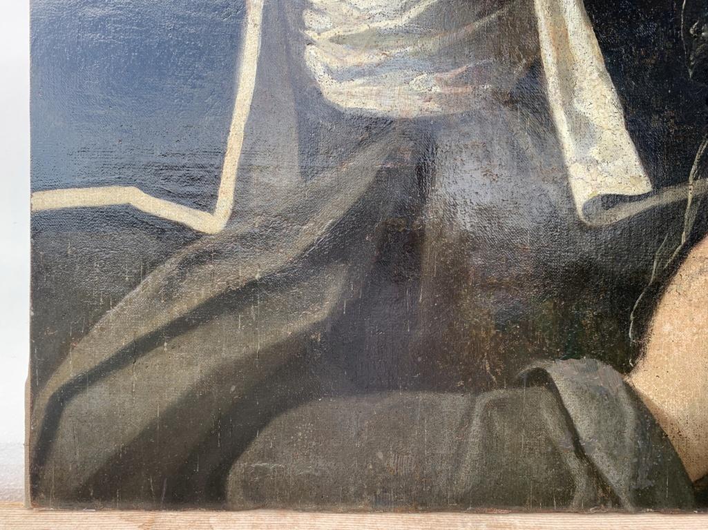 17-18th century Italian figure painting - Saint Clare - Oil on canvas Italy 3