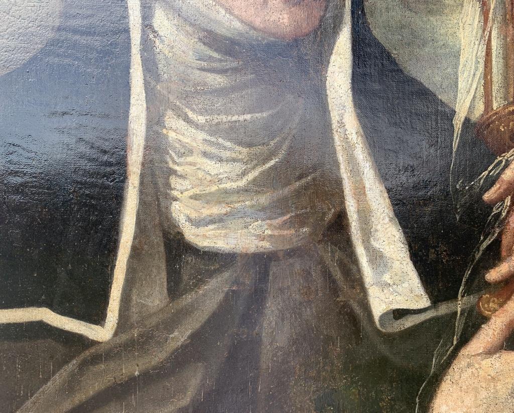 17-18th century Italian figure painting - Saint Clare - Oil on canvas Italy 4