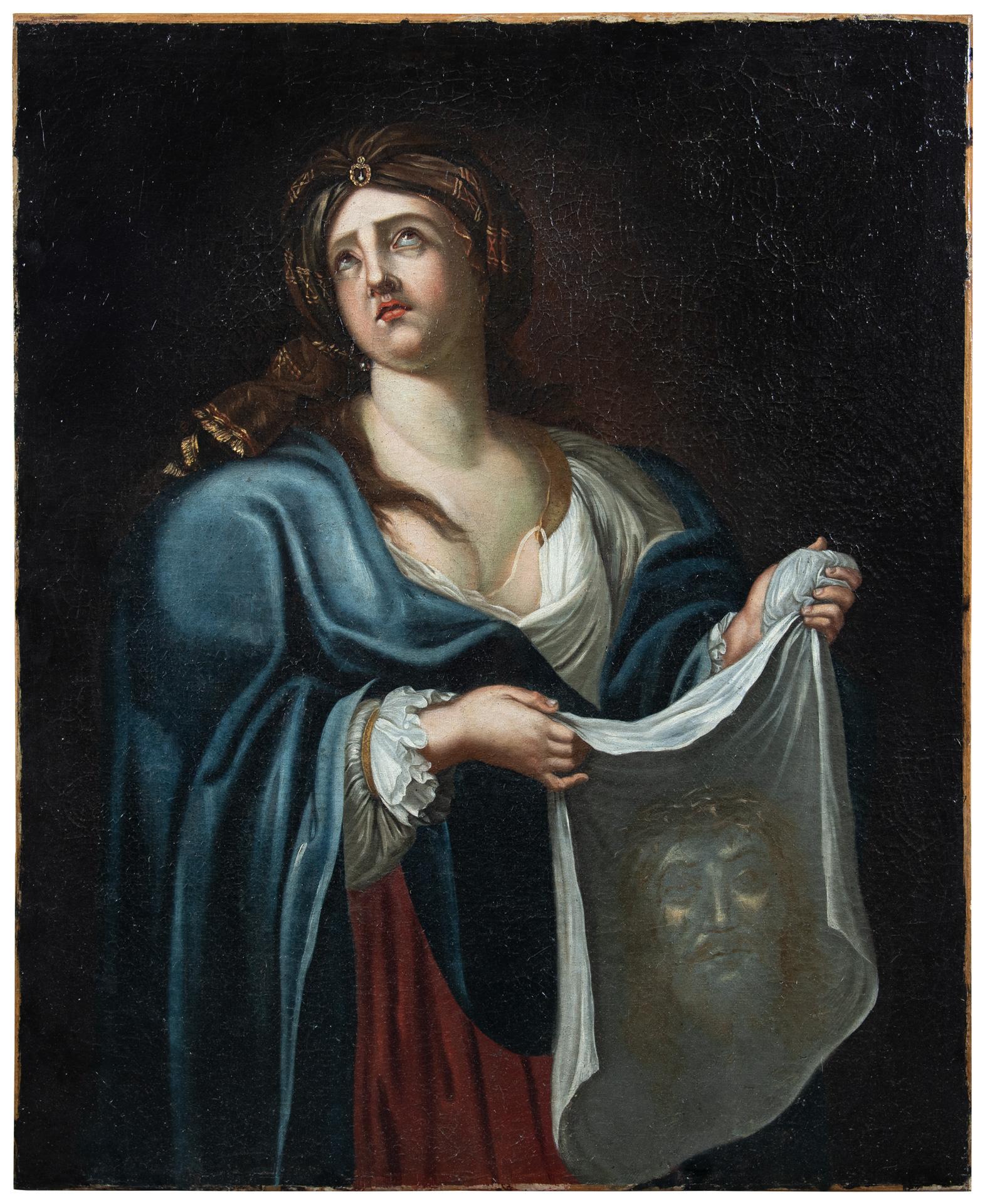 17-18th century Italian figure painting - Saint Veronica - Oil on canvas Italy