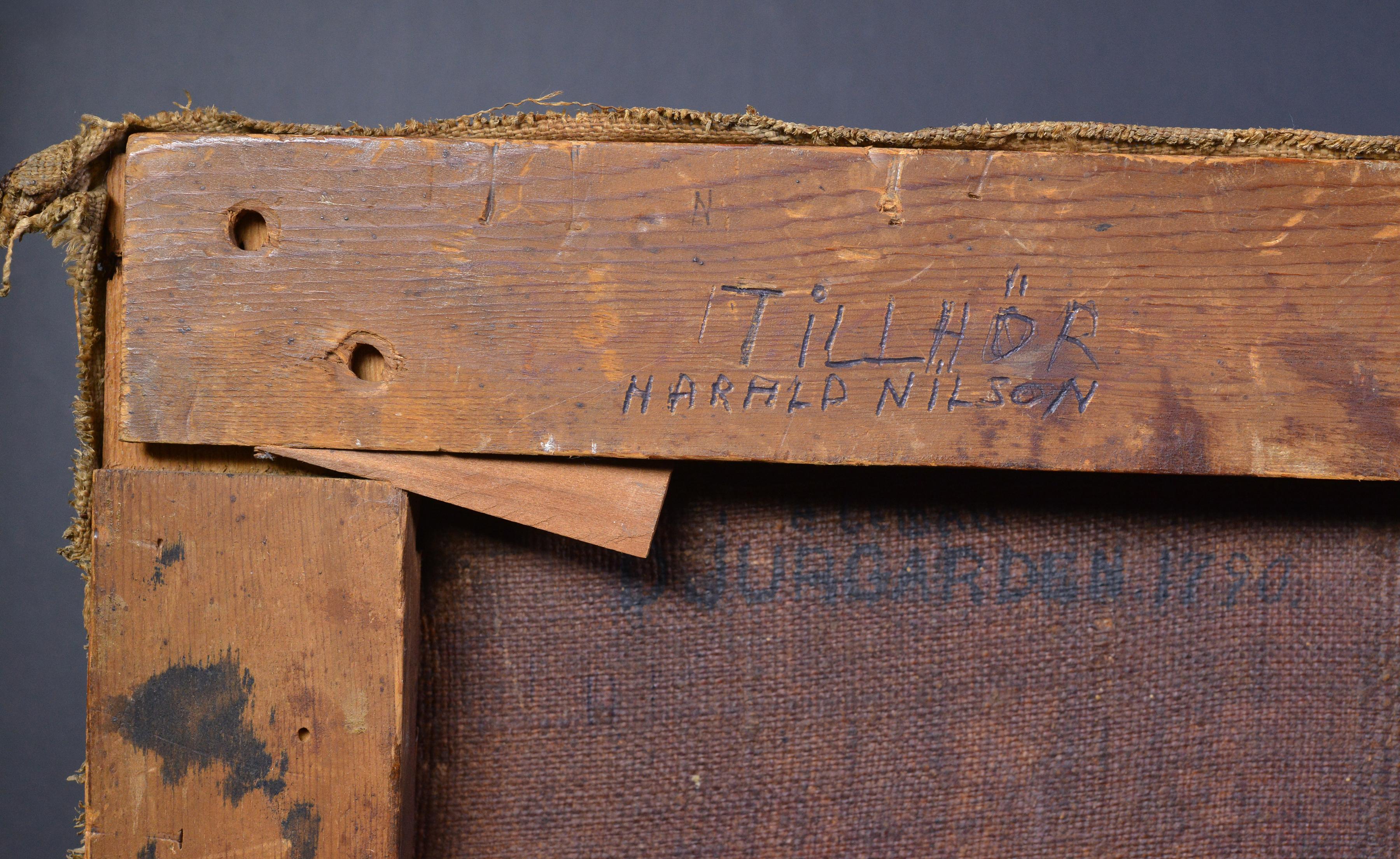 1790 Peinture à l'huile ancienne de style hollandais Scène de village Genrе Djurgarden Suède en vente 5